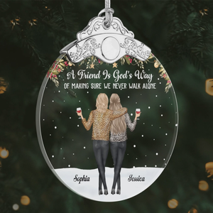 Custom Glass Ornament - Personalized Christmas Best Friend Birthday Gifts For Women, Besties, Sisters, BFF - Friends Make Life More Beautiful