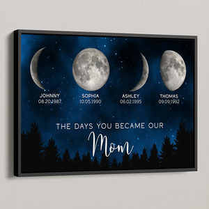 Galaxy Night The Days You Became Our Mom Birthday Moon Phase Personalized Poster, A Heartfelt Gift for Mom’s Birthday