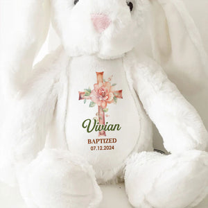 Kid Christening Day - Personalized Easter Bunny Plush Gift For Family