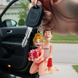 Personalized Playful Couple Acrylic Keychain Gifts For Couples