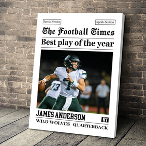 Custom Photo American Football Photo Poster Rookie Today, Champion Tomorrow - Personalized Gift For Football Player