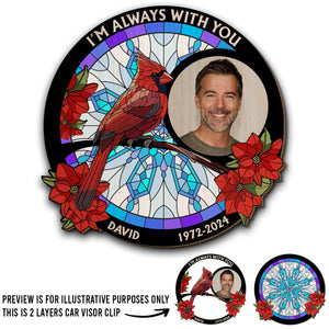 Personalized Photo Car Visor Clip - Loving Memory Forever In My Heart