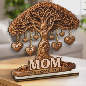Personalized 2-Layered Wooden Plaque โ "Love That Branches Forever" โ Mother's Day Gift For Mom & Grandma