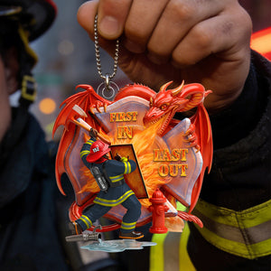 Firefighting With Fire - Personalized Acrylic Ornament Gifts For Firefighter