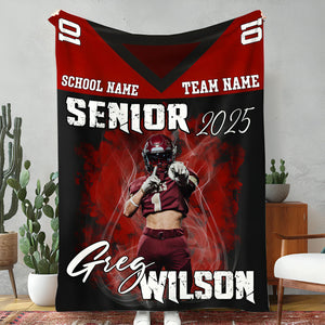 Personalized Custom Photo Football Jersey Blankets For Football Family Game Day