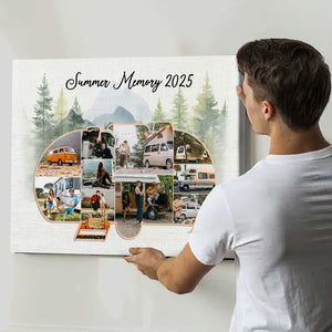 Personalized Campervan Collage Canvas Travel Memory Gift For The Camper