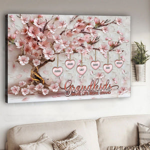 Celebrate Family Love! 'Grandkids Make Life Grand' - Personalized Grandma Canvas And Poster