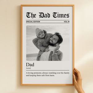 The Father's Day Times Dad Grandpa Definition - Personalized Photo Canvas/Poster