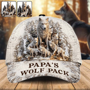 Papa Wolf Pack - Personalized Father Classic Cap