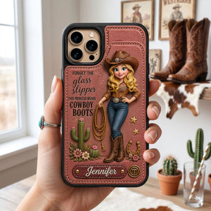 Personalized Cowgirl Leather Flip Wallet Phone Case โ Gift For Cowgirls