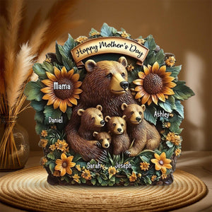 Mama Bear - Personalized Acrylic Plaque For Mother's Day Gift