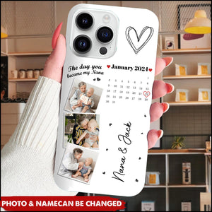 Personalized Calendar The Day You Became My Mommy Phone Case