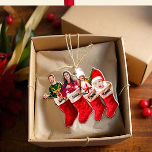 Custom Photo Personalized Acrylic Christmas Stocking Ornament