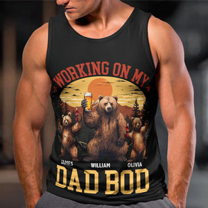 Working On My Dad Bod - Personalized Bear Tank Top For Men