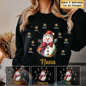 Personalized Gift For Grandma Christmas Snowman Sweatshirt