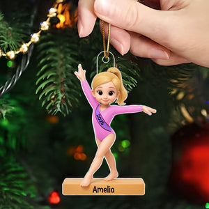 Gymnastic Girl - Personalized Acrylic Ornament - Christmas Gift For Daughter Granddaughter