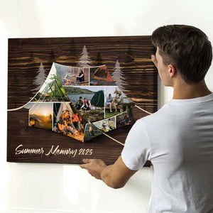 Personalized Tent Camping Photo Collage Canvas Family Camping Trip Gifts
