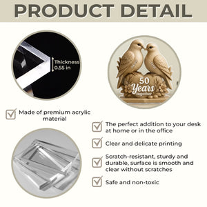 Together Through Every Year - Couple Personalized Custom Shaped Acrylic Plaque Gift For Husband Wife