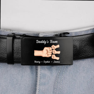 Fist Bump Family Personalized Belt Buckle - Father's Day, Gift For Dad, Grandpa
