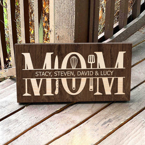 Mom Gift from Daughter, Son, Mom Sign Personalized Canvas with Kid’s Names