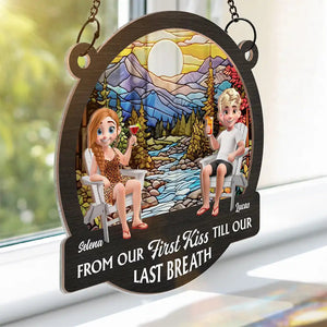 You And Me We Got This Beach Lake Campsite View - Personalized Couple Window Suncatcher Ornament