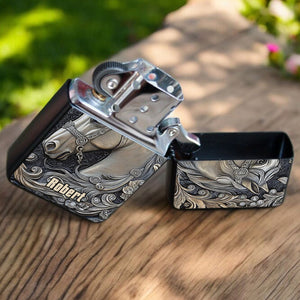 Love Horses - Personalized Horse Lighter Gift For Horse Lover
