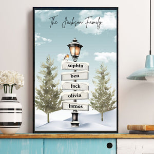 Personalized Family Christmas Tree Sign Post Canvas/Poster
