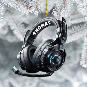 Personalized Gaming Head Phones Christmas Ornament, Gift For Gamer, Video Game Ornament, Christmas Gift For Him