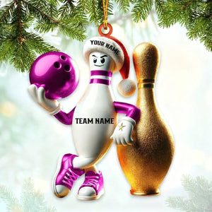 Custom Name Bowling Personalized Acrylic Ornament Christmas Gift for Bowling Lover