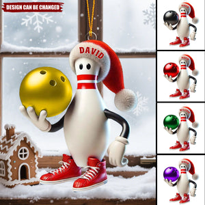 Personalized Custom Name Bowling Christmas Ornament, Gift For Bowling Lover