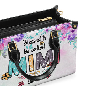 Blessed Nana - Personalized Leather Handbag Gift For Mom And Grandma