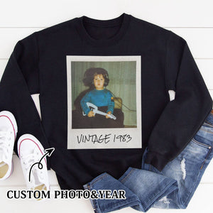 Uniseks custom vintage foto- Personalized Sweatshirt