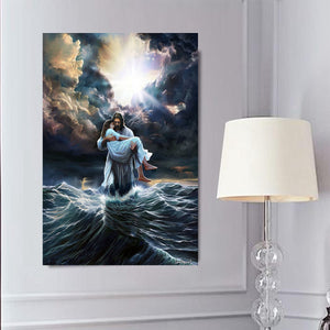 The Savior Who Calms Every Storm -Christian canvas, Christian home decor