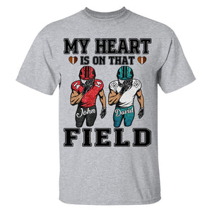 My Heart Is On That Field Personalized Pure cotton T-Shirt Gift For Family Member Football Game Days Shirt