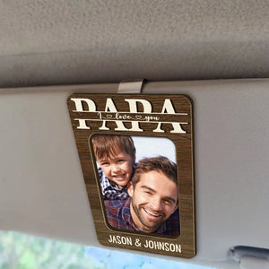 Custom Photo Dad Visor Clip - Personalized Dad We Love You Gift for Him