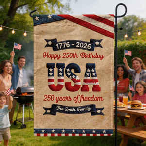 250 Years Of Freedom Usa Birthday Faux Pattern - Personalized Flag