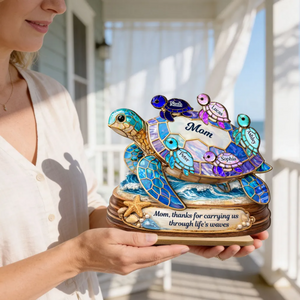 Thanks for Carrying us Through Life's Waves - Personalized Wooden Plaque - Heartfelt Mother's Day Gift for Mom, Wife