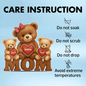 Mama Bear Personalized Custom Shape Acrylic Block Plaque, Gift For Mom