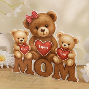 Mama Bear Personalized Custom Shape Acrylic Block Plaque, Gift For Mom