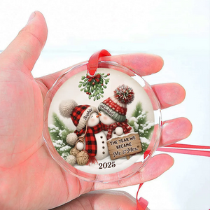 Merry And Bright Together - Personalized Custom Glass Couple Ornament