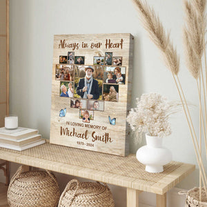 IN LOVING MEMORY OF-Personalized Memorial Collage Photo Canvas/Poster