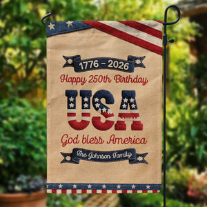250 Years Of Freedom Usa Birthday Faux Pattern - Personalized Flag