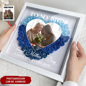 Personalized I Love You Every Day Flower Shadow Box Gift for Mom