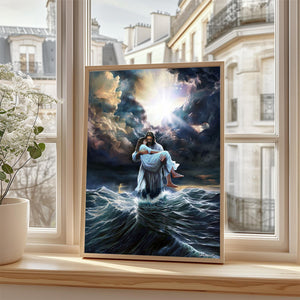 The Savior Who Calms Every Storm -Christian canvas, Christian home decor