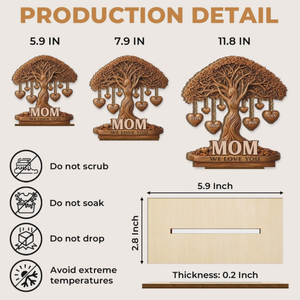 Personalized 2-Layered Wooden Plaque โ "Love That Branches Forever" โ Mother's Day Gift For Mom & Grandma