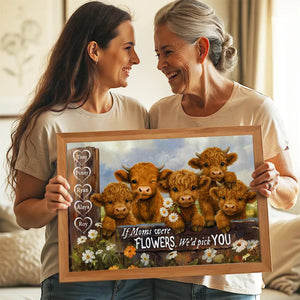 We'd Pick You Highland Cow Custom Canvas