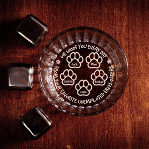 From Your Favorite Unemployed Freeloader Dog Dad - Personalized Whiskey Glass