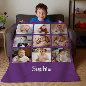 Personalized Photo Collage Blanket , Baby Blanket, Family Blanket