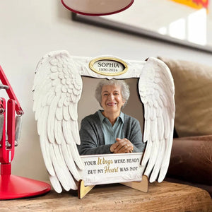 Your Wings Were Ready But My Heart Was Not Personalized Wooden Photo Plaque