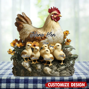 Mama Nana Hen - Personalized Mother Custom Shaped Acrylic Plaque